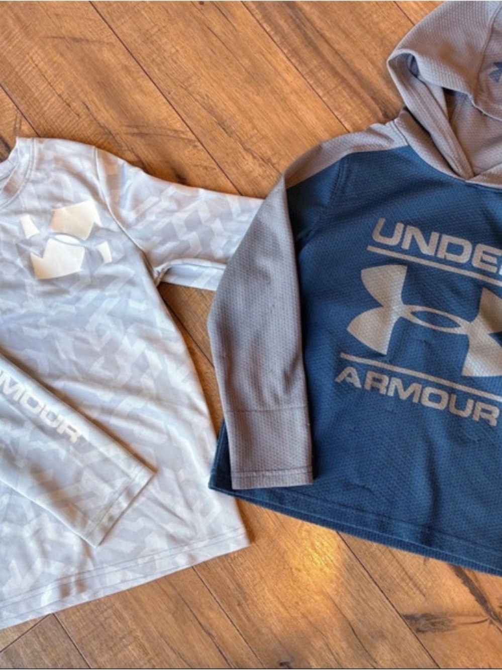 Under Armour Kids Blue & Light Gray Hooded and Long-Sleeve Tops